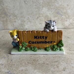 Vintage Schmid Kitty Cucumber Figurine J. P. Buster Sign 1987